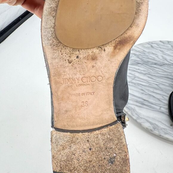 Jimmy Choo Mitchell Flat Strap Ankle Boots Women 36 Black Leather Buckle Accent - Picture 11 of 14